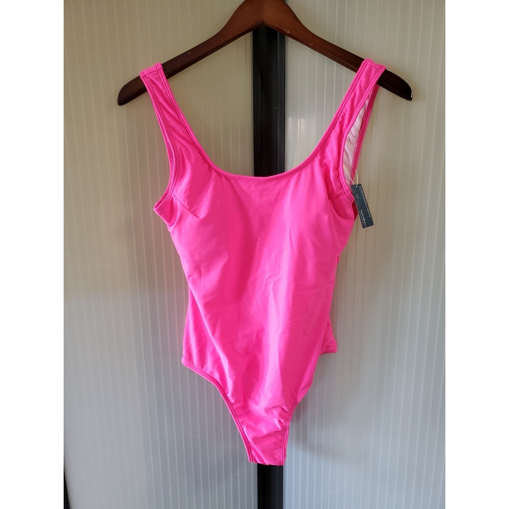 NWT- One piece retro sexy pink Swimsuit- ladies small
